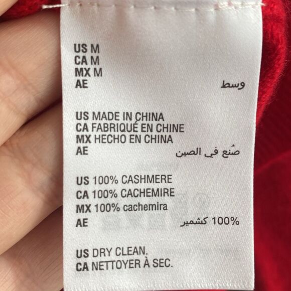 Charter Club 100% Cashmere bow tie sweater sz M Blight Red Preppy Feminine Chic - Picture 6 of 8